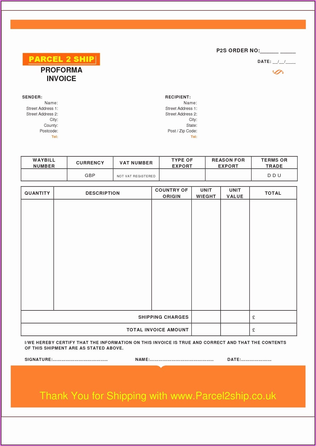 Invoice Template Excel Example
