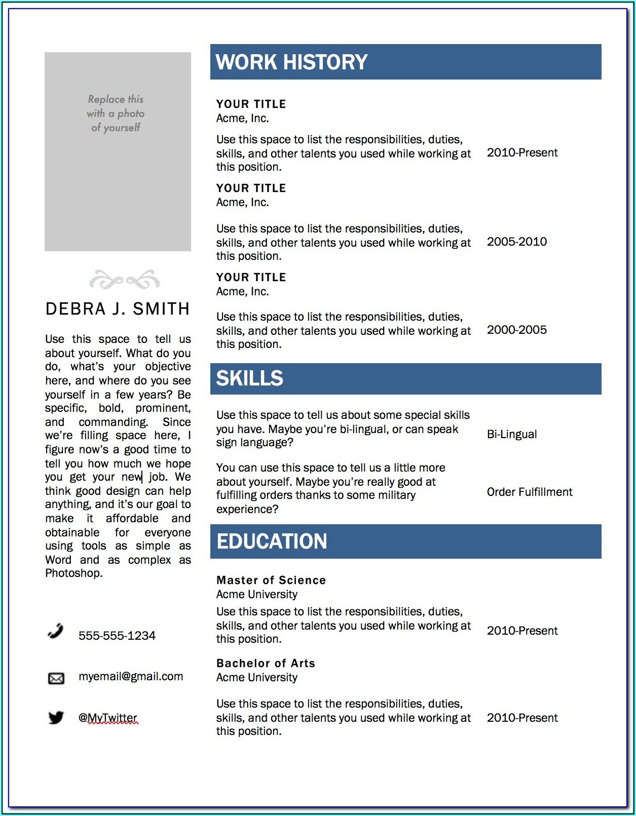 Cv Template Microsoft Word 2007 Free Download Template 2 Resume 