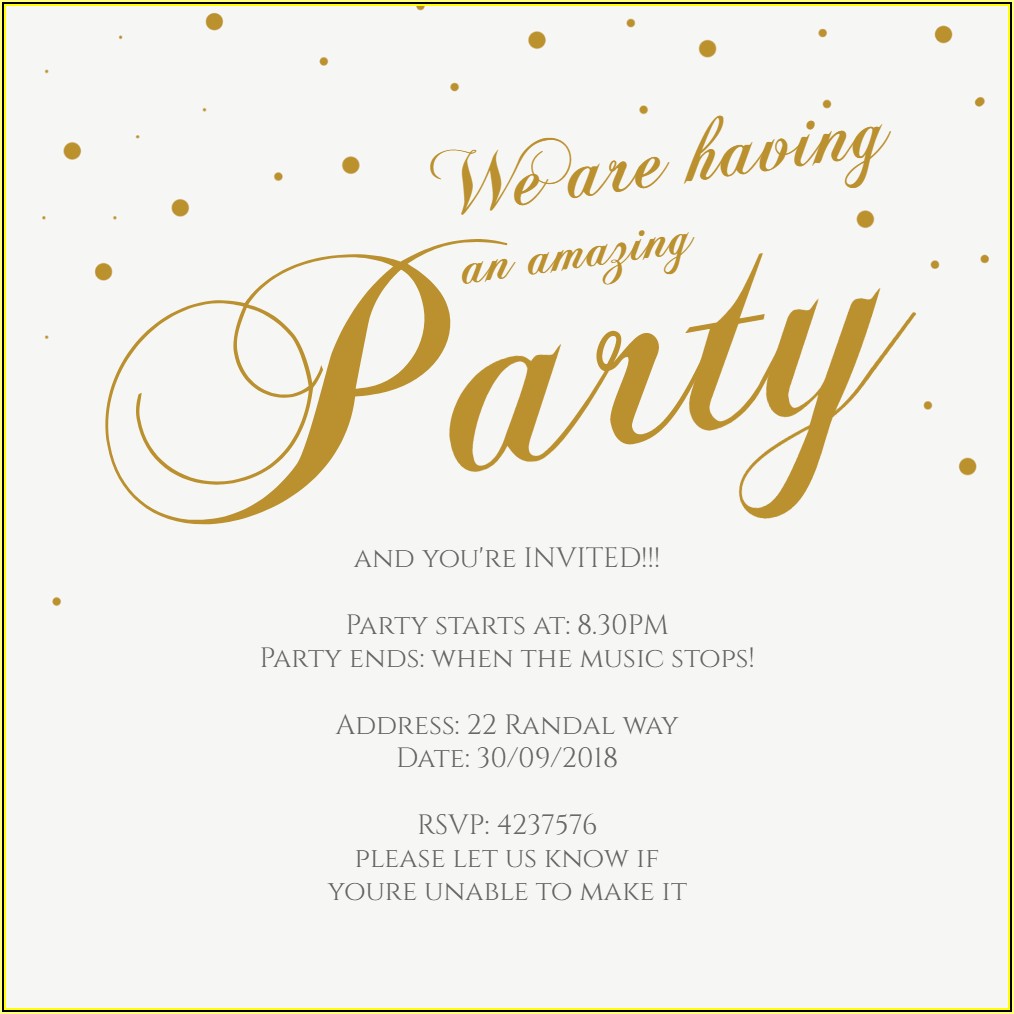 Fancy Party Invitation Template - Template 1 : Resume Examples #0g27rZAVPr