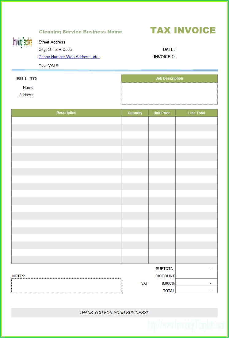 Cleaning Service Receipt Template Template 1 : Resume Examples #