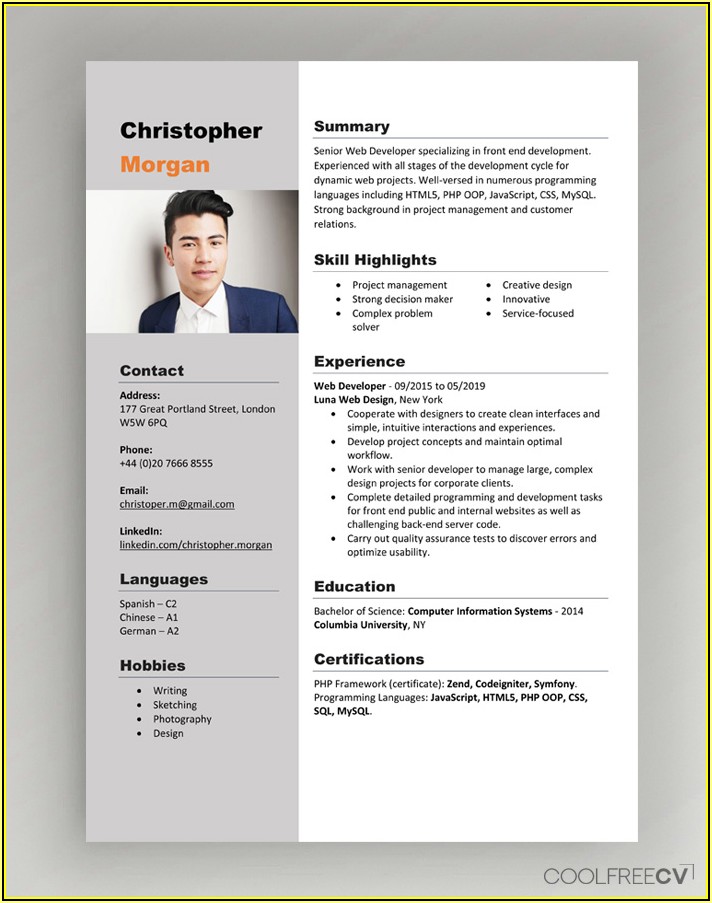 Curriculum Vitae Template Free Template 1 Resume Examples Bw9jZBA97X