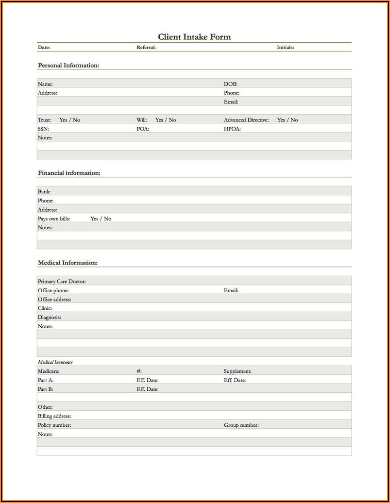 Tax Preparation Client Intake Form Template Form Resume Examples 