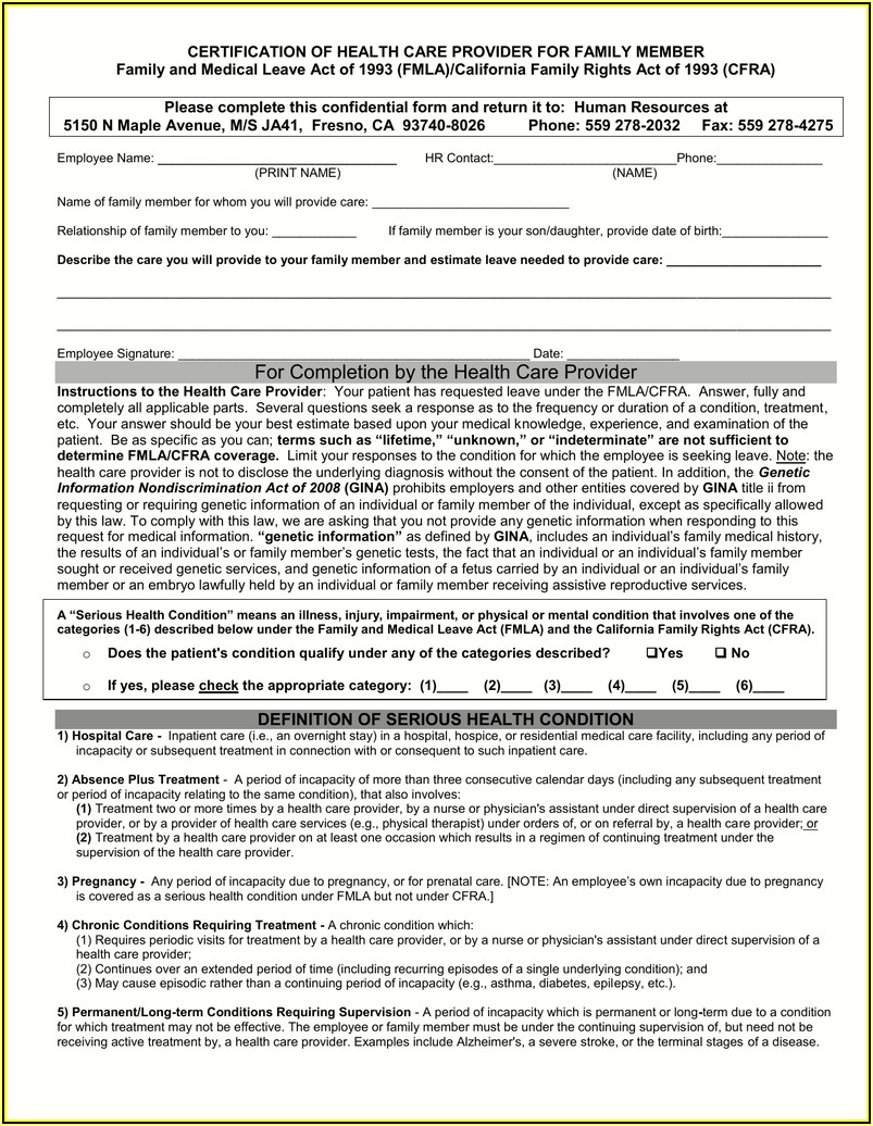 Paperwork Fmla Form Printable Fmla Forms Printable Forms Free Online