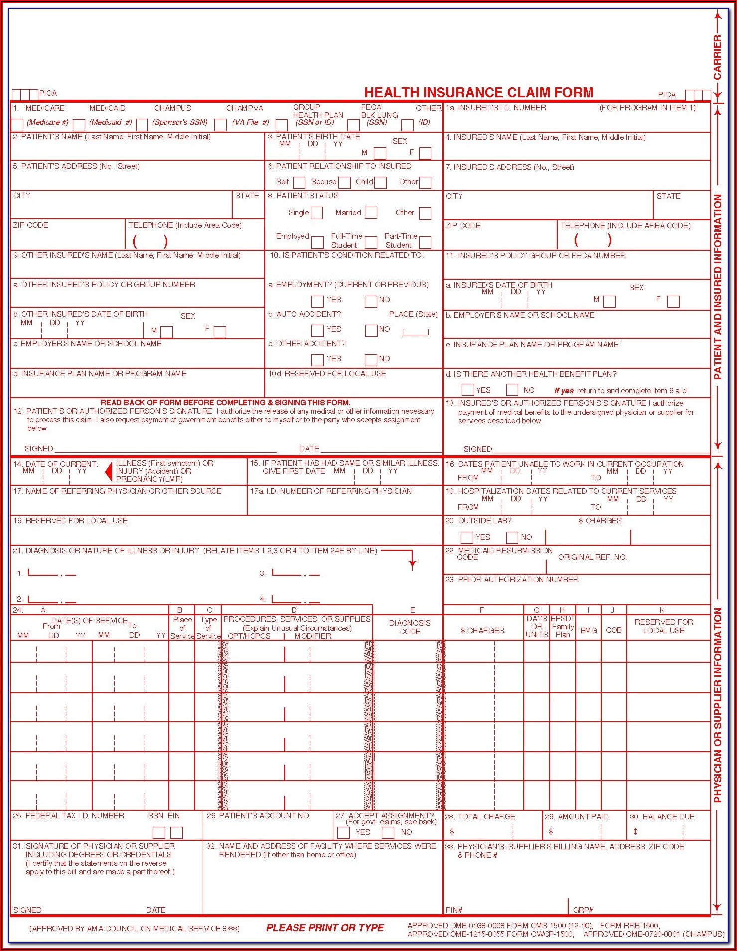 Free Fillable Cms 1500 Claim Form Form Resume Examples emVKNdnYrX