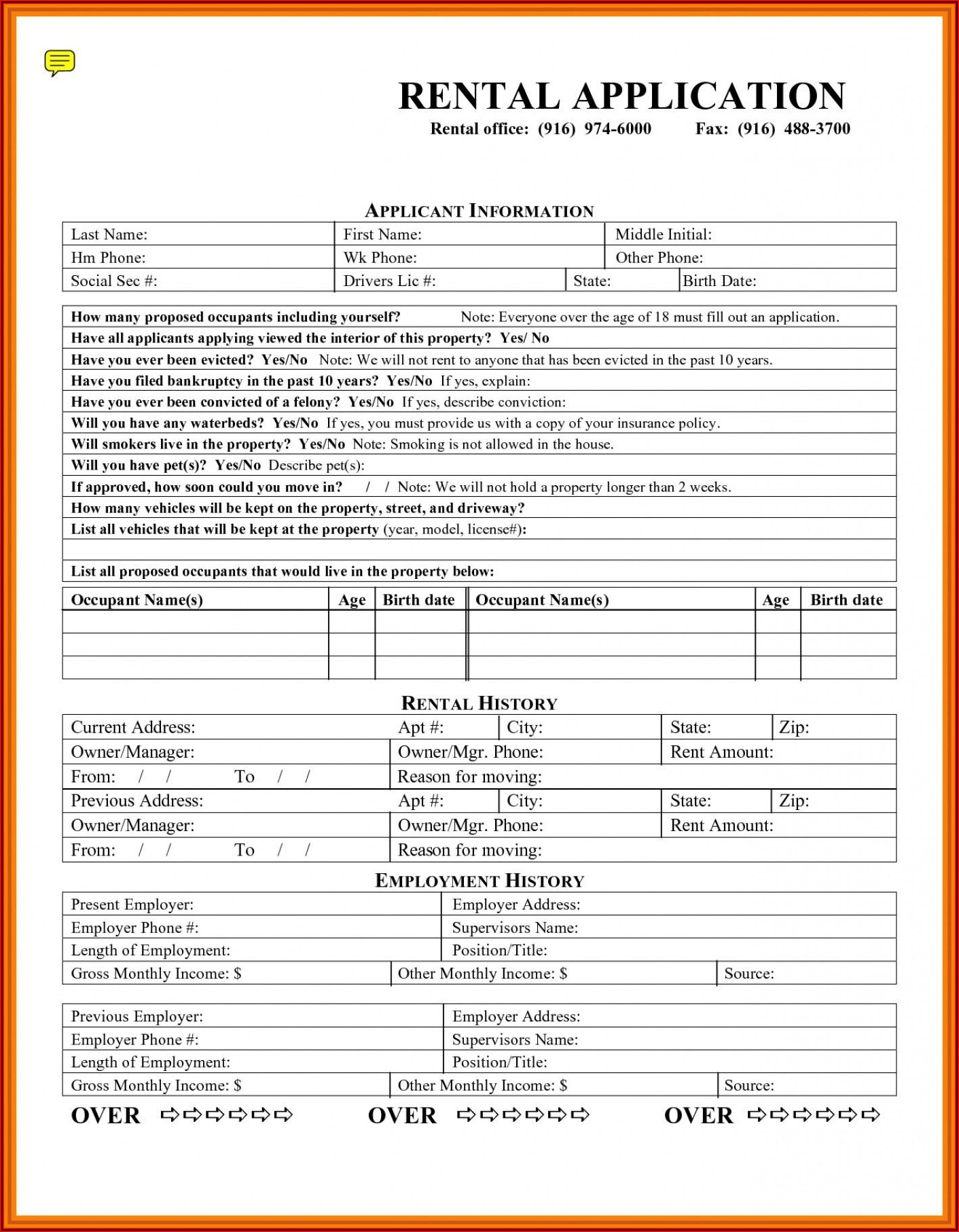 Ontario Rental Application Form Fillable Form Resume Examples QJ9ewLEVmy