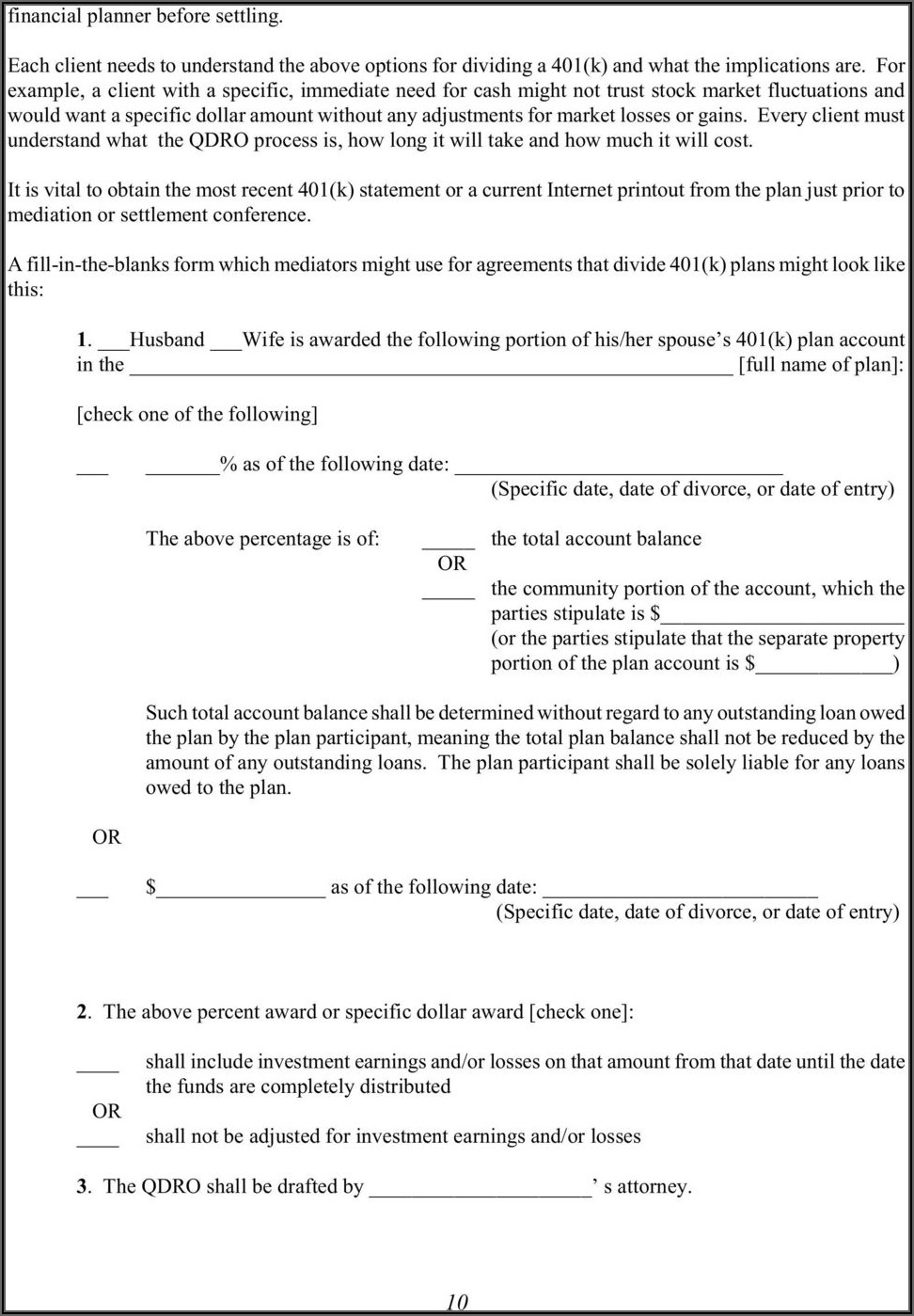 Free Printable Qdro Forms