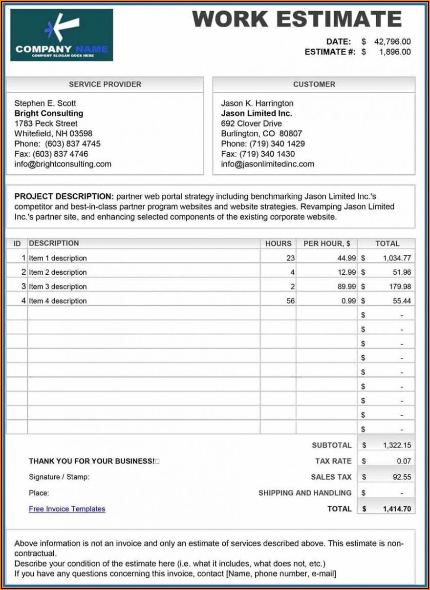 Free Fence Estimate Template