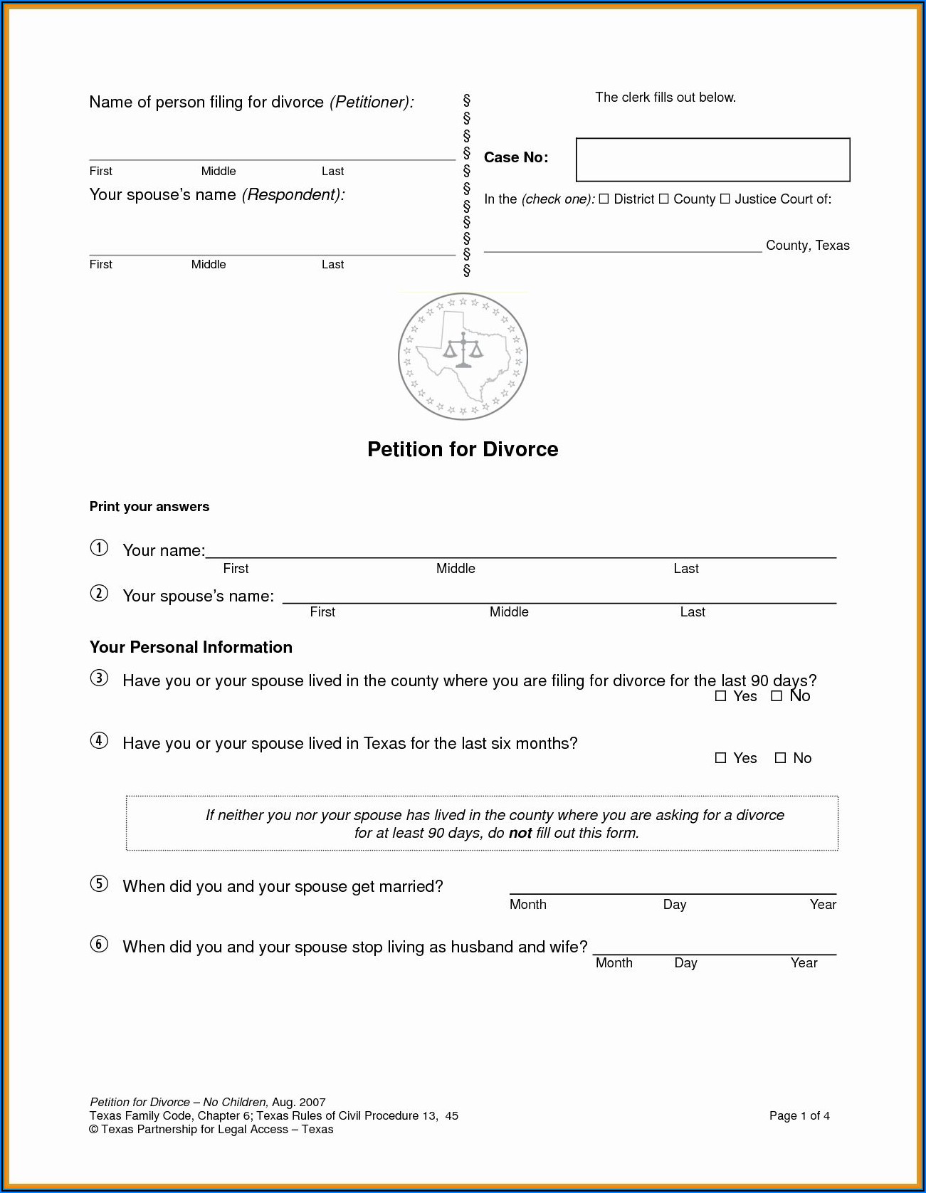 Divorce Papers Indiana Printable Printable World Holiday