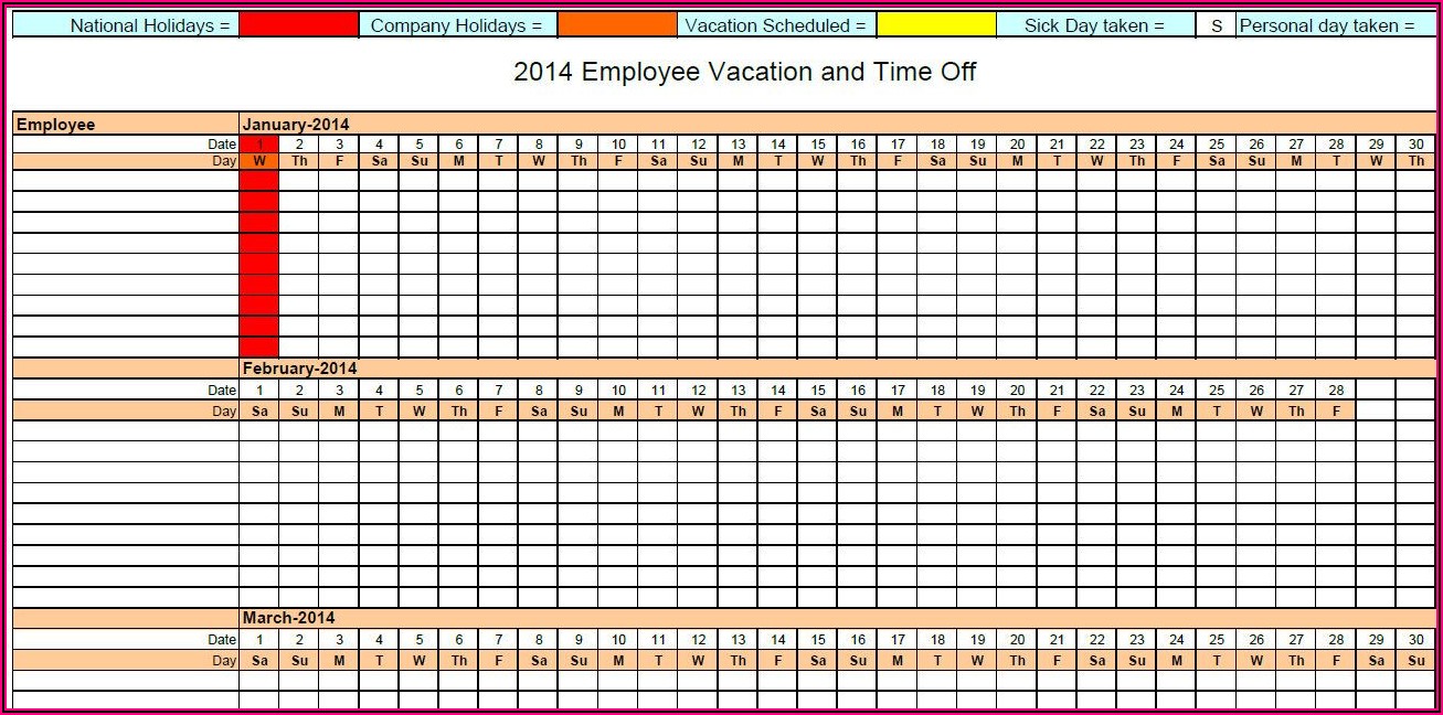 Vacation And Sick Time Tracking Excel Template