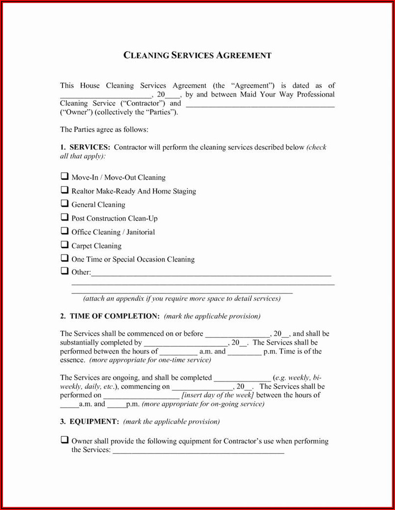 Printable Pest Control Service Agreement Template