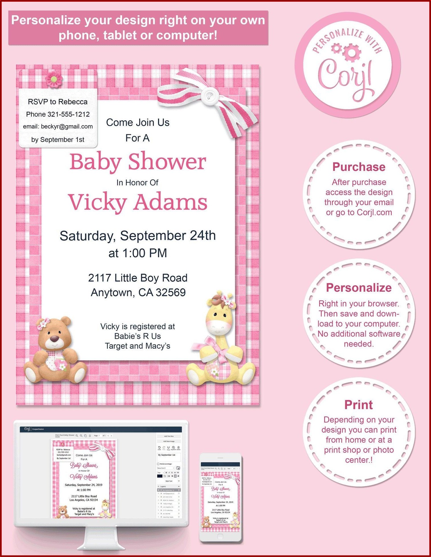 Free Printable Bridal Shower Invitations Templates Template 1 