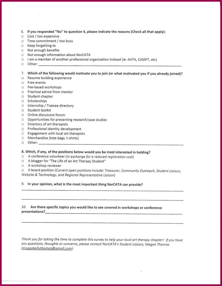 Market Research Survey Questionnaire For Clothing Template 1 Resume 