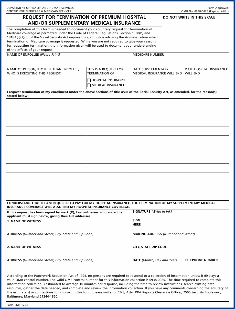 Medicare Form Cms L564 Printable