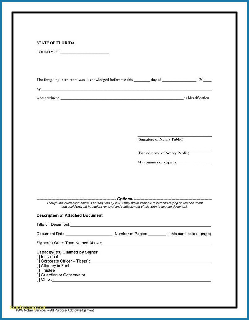 Blank Notary Forms Printable 0315