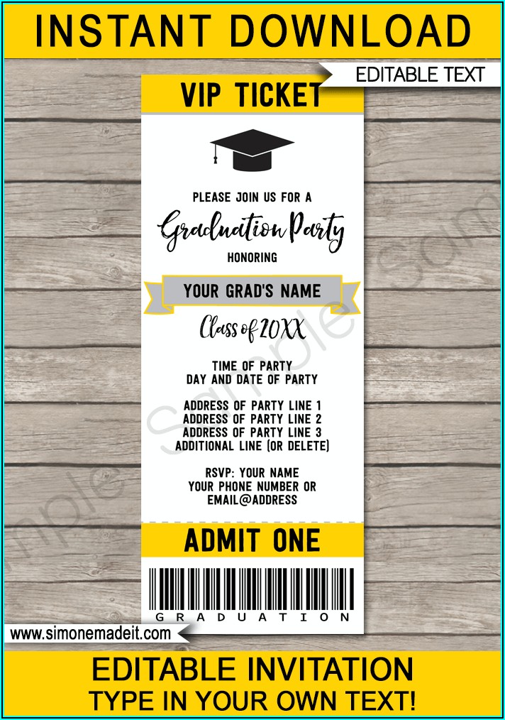 Graduation Ticket Template Free