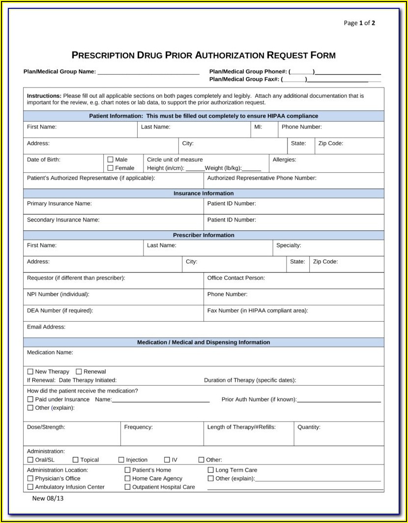 Medicare Part D Medco Prior Authorization Form Printable