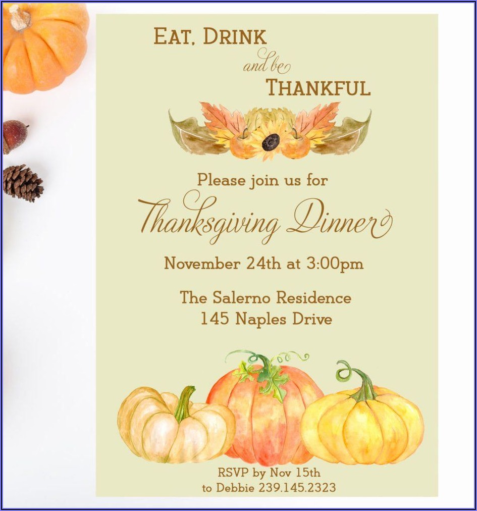 Office Thanksgiving Potluck Invitation