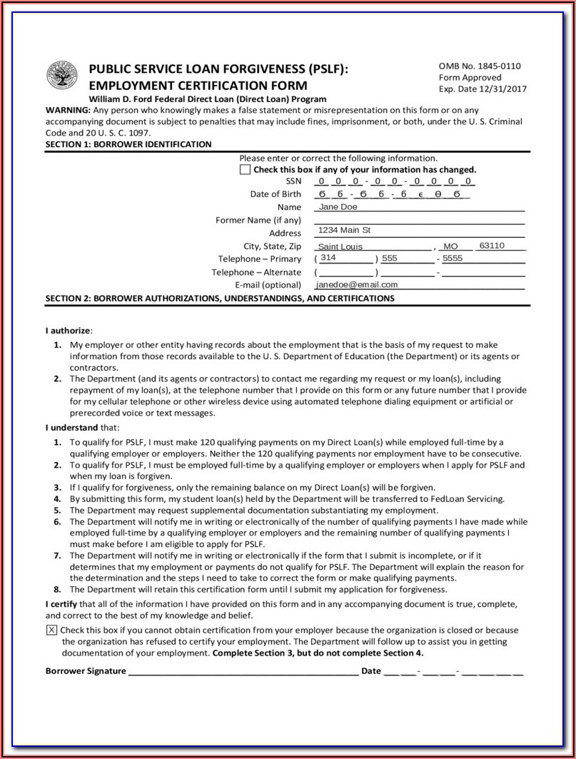 Form To Apply For Student Loan Forgiveness Form Resume Examples 