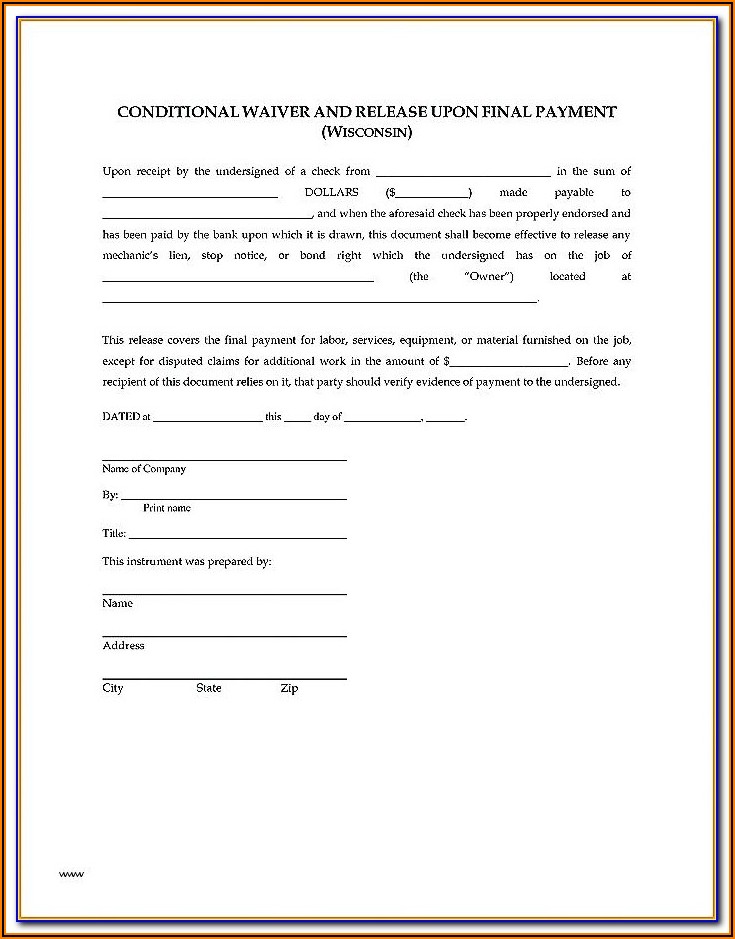 Blank Lien Waiver Form Missouri Form Resume Examples nO9bmRA24D
