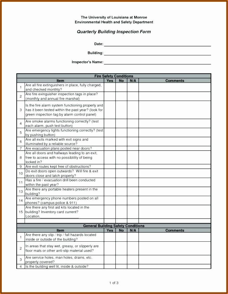 Commercial Property Inspection Report Template Free - Form : Resume ...