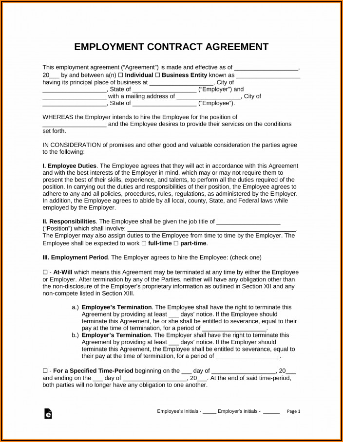 Part Time Employment Contract Template Free South Africa Template 2 