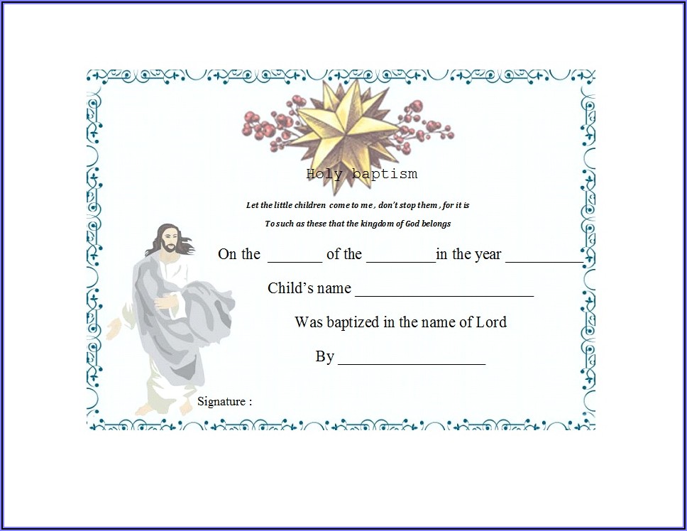 Baptism Certificate Templates Free Download Template 1 Resume 