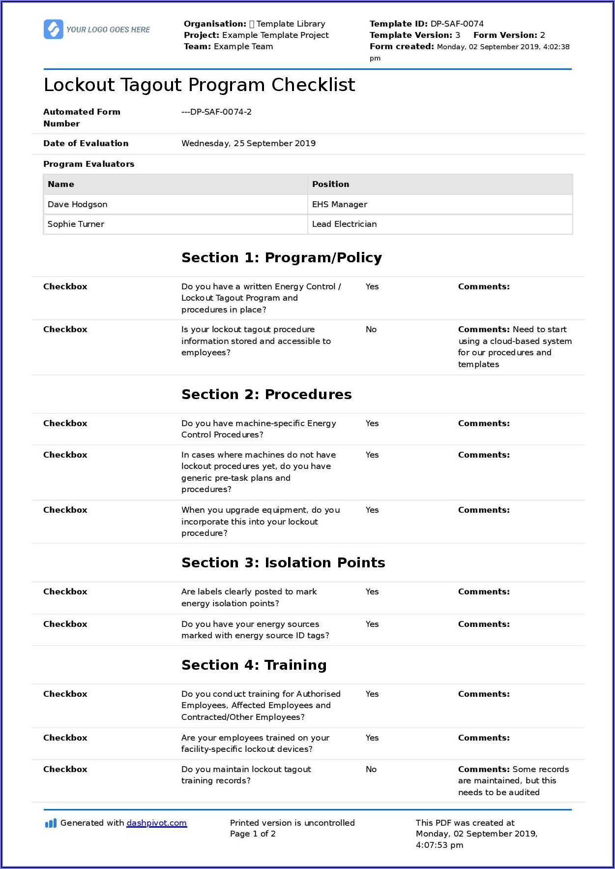 Lockout Tagout Annual Certification Form - Form : Resume Examples ...